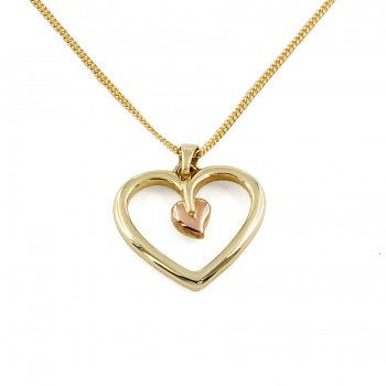 9ct gold Clogau heart Pendant with chain